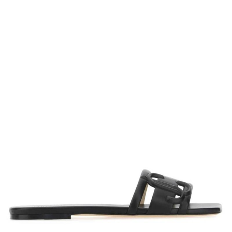 Ladies Black Laran Flat Sandals