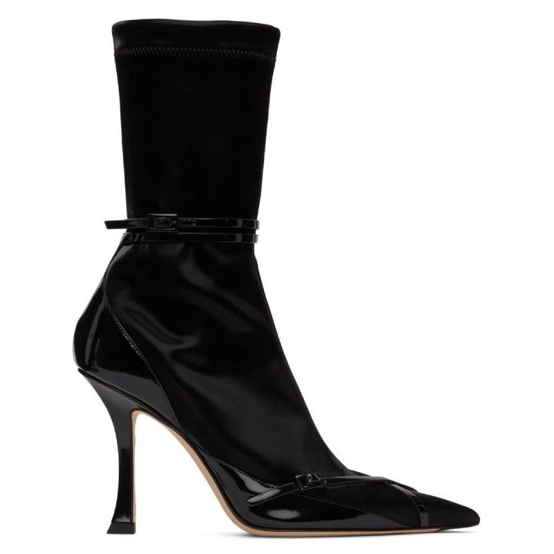 X Mugler Techno Jersey Ankle Boots