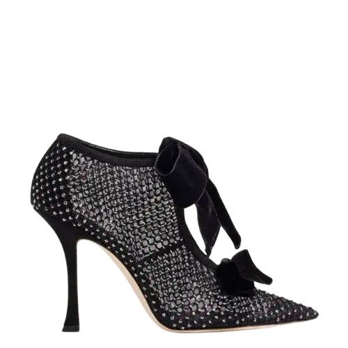 Flaca 100 Crystal-Embellished Mesh Pumps