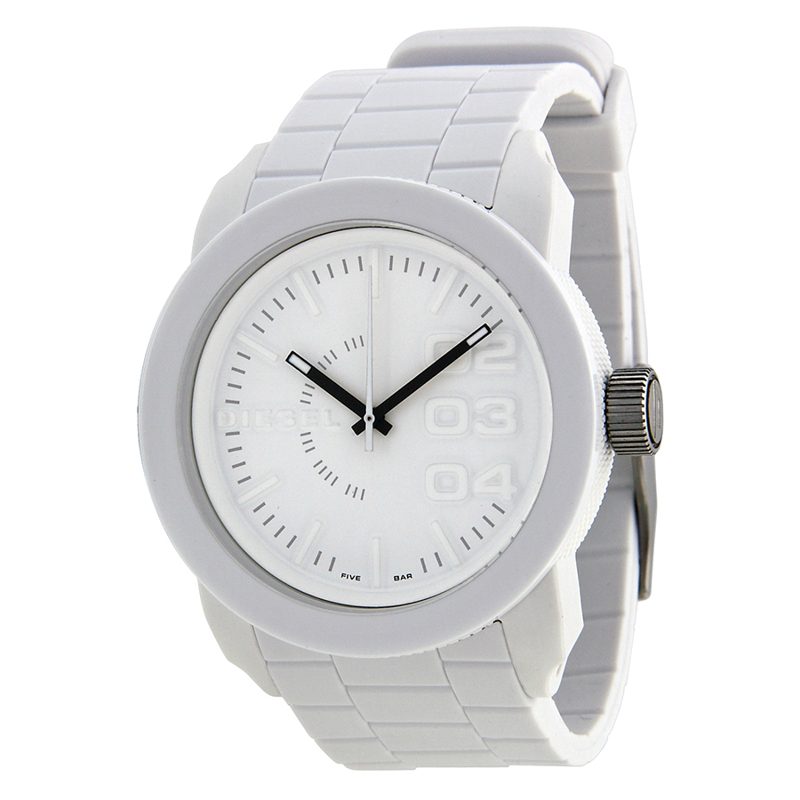 Double Down White Rubber Mens Watch DZ1436
