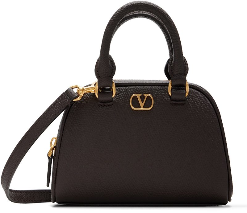 Garavani Brown Mini VLogo Signature Bowling Bag 262807F046001