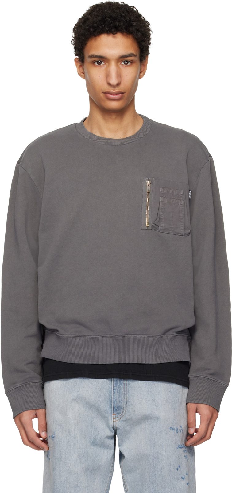 Gray Utility Pocket Sweatshirt 261188M204001