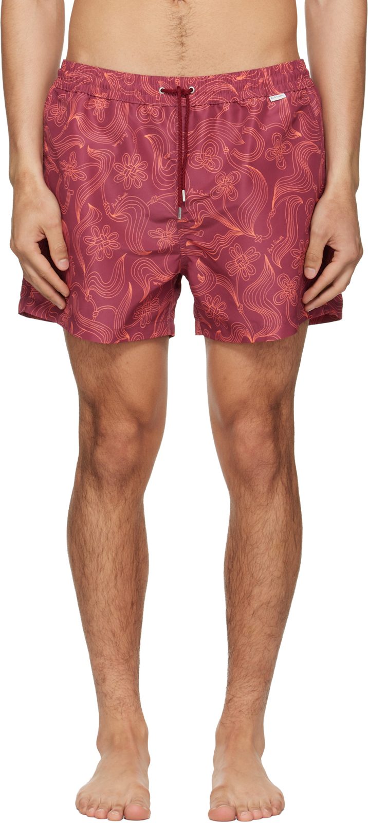 Paul Smith Burgundy Knots Swim Shorts 261260M208005