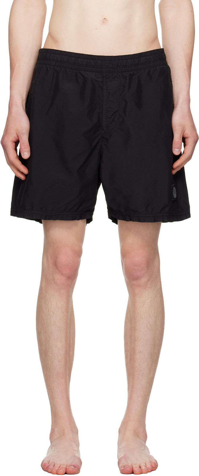 Black B100B09 Brushed Nylon Swim Shorts 261828M193008