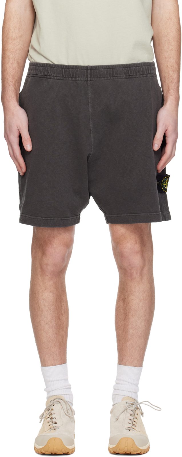 Gray 6200014 Malfile Fleece Old Effect Shorts 261828M193010
