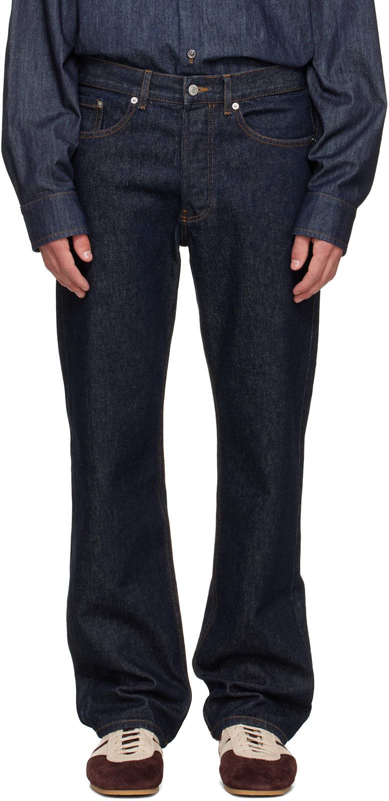 Blue Straight Jeans 262358M186005