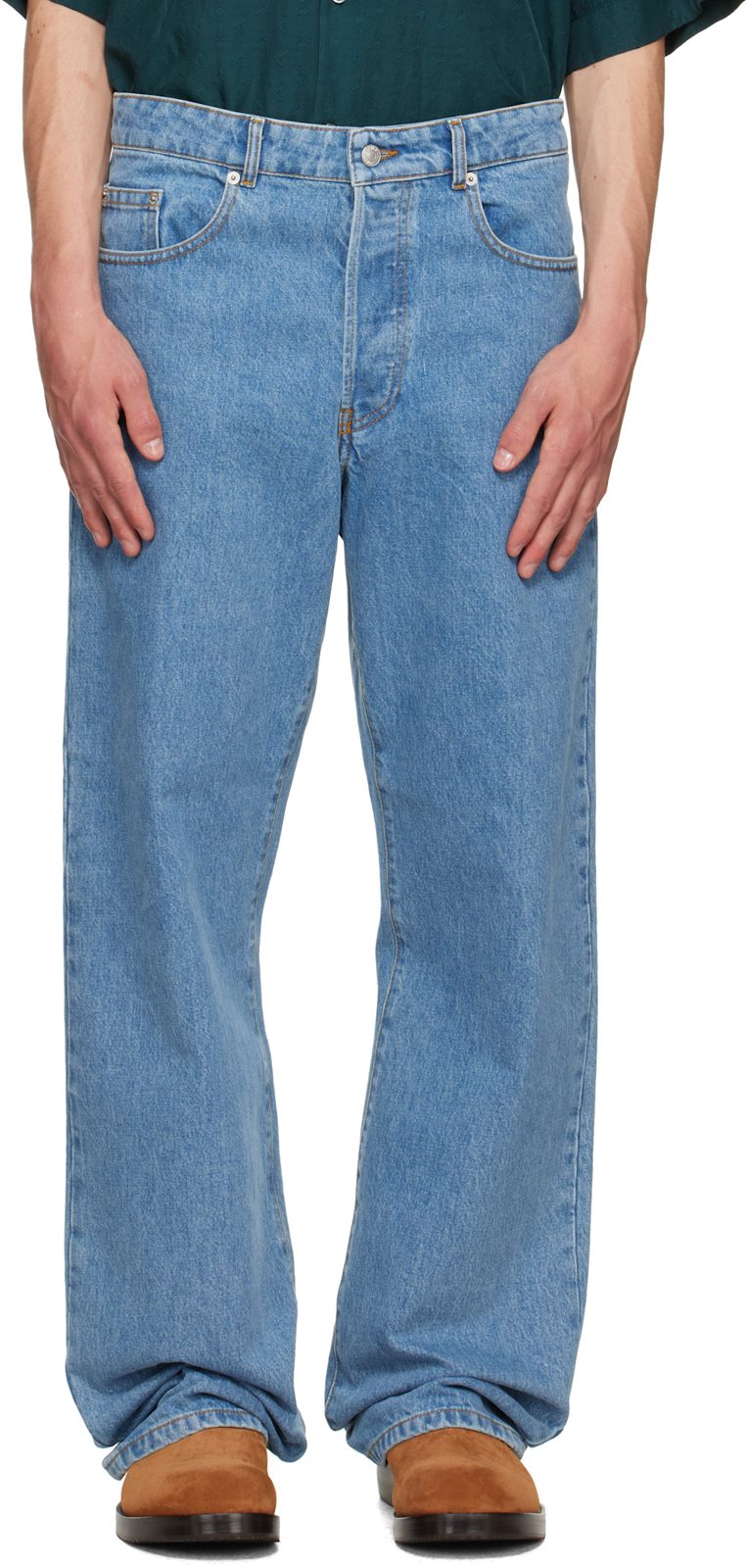 Blue Loose Fit Jeans 262358M186007