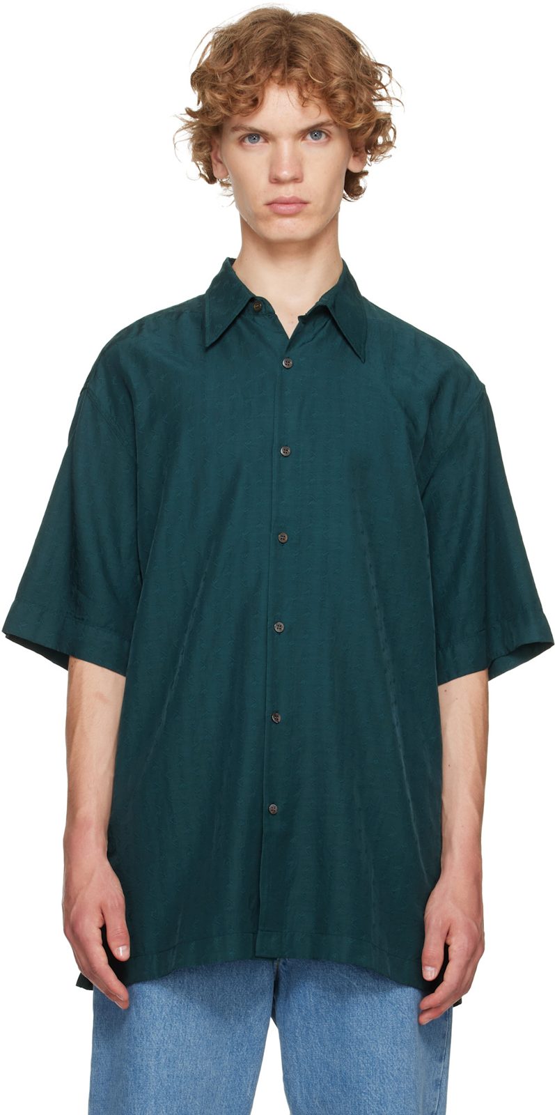 Green Floral Shirt 262358M192007