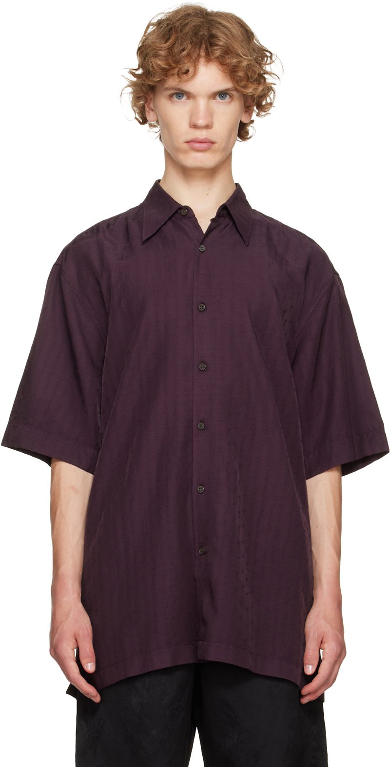 Burgundy Floral Shirt 262358M192006