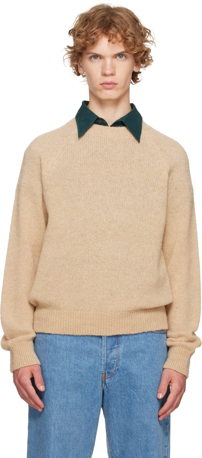 Beige Alpaca Sweater 262358M201018