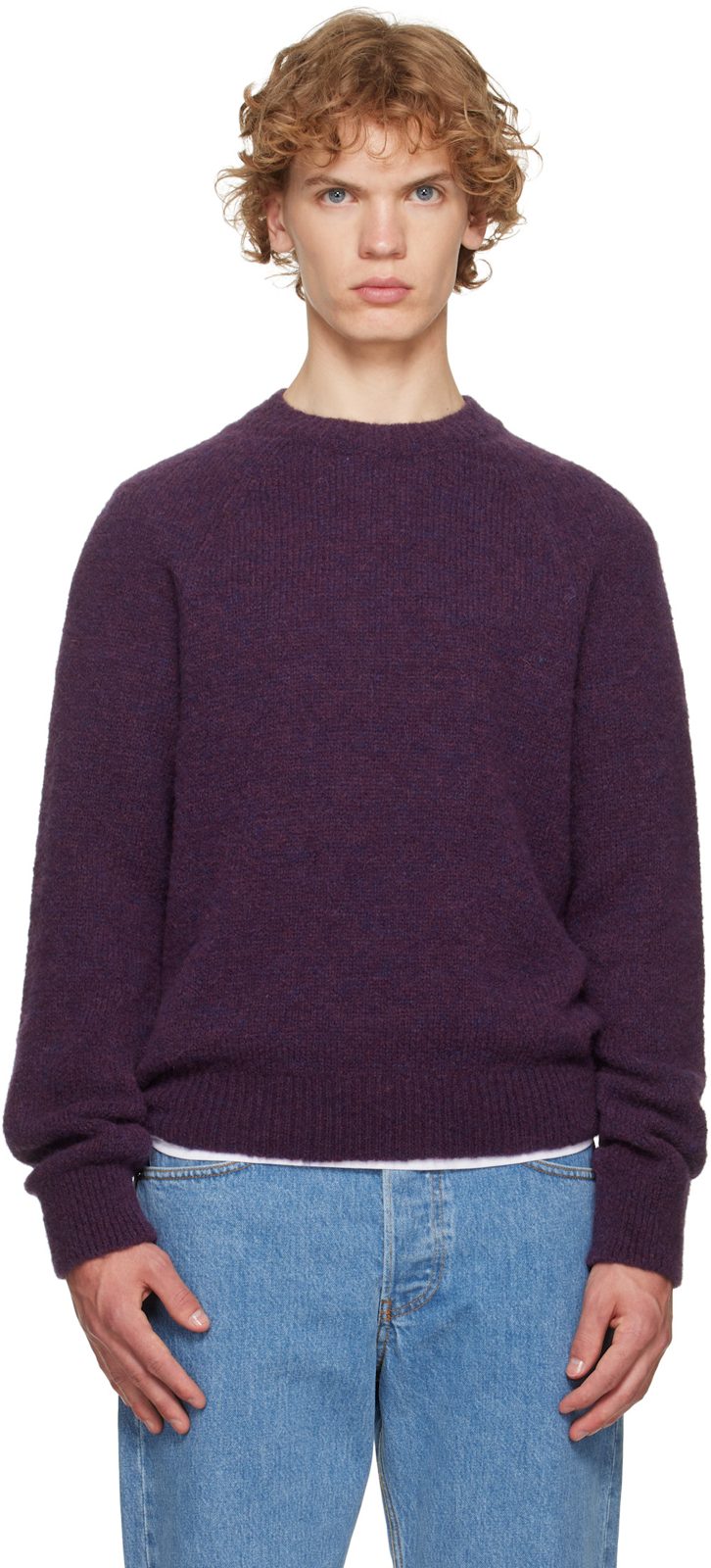 Purple Alpaca Sweater 262358M201016