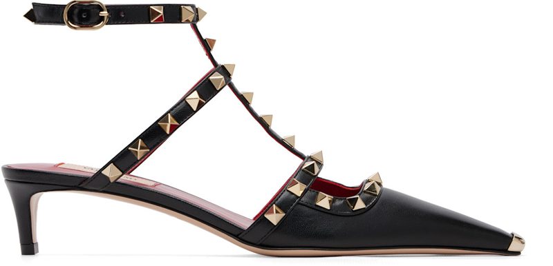 Garavani Black Rockstud Court Heels 262807F122004