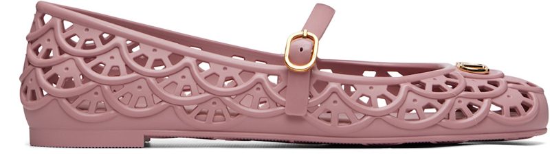Garavani Pink Ondette Rubber Ballerina Flats 262807F118002