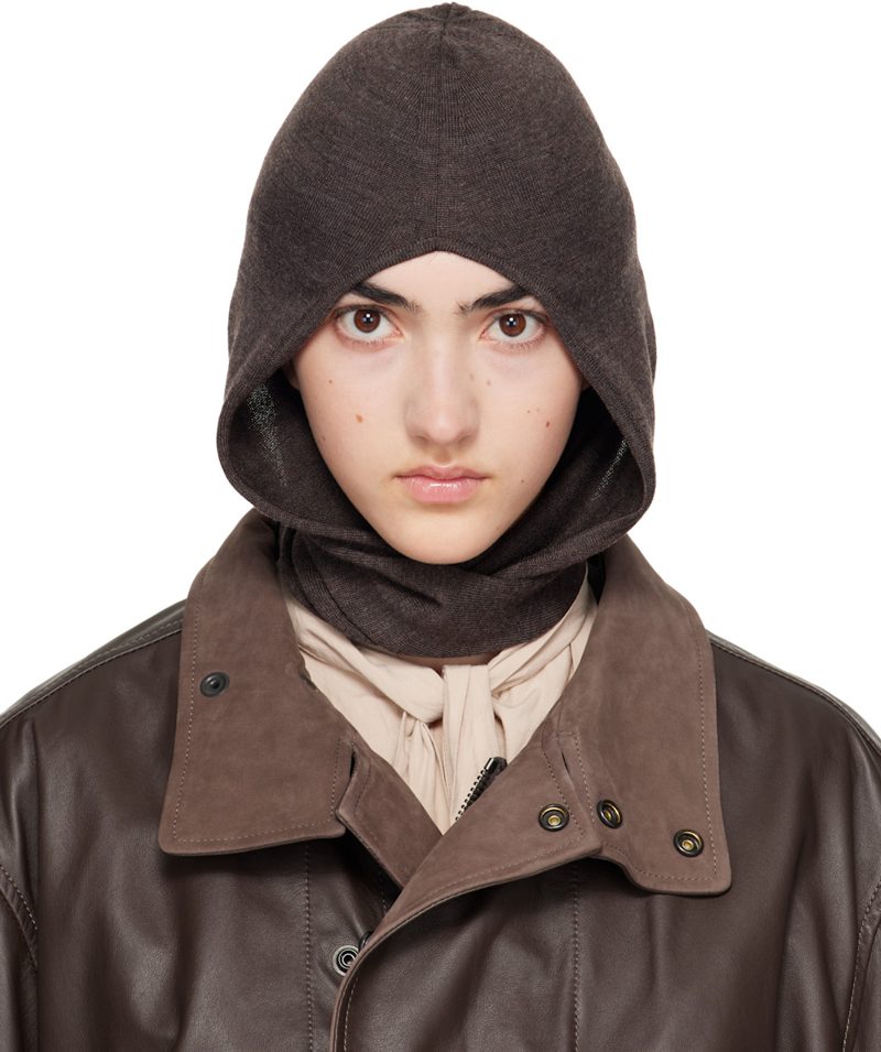 Brown Fine Wool Hood 262646F062002