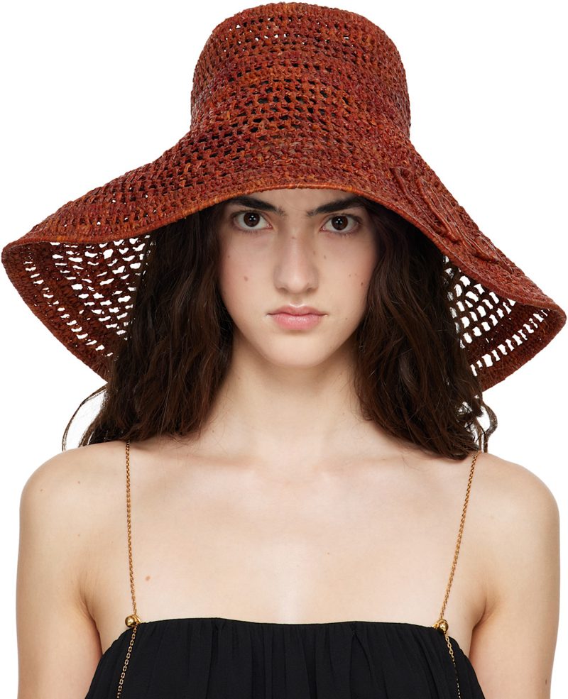 Brown The Chloe Raffia Capeline Beach Hat 262338F015001