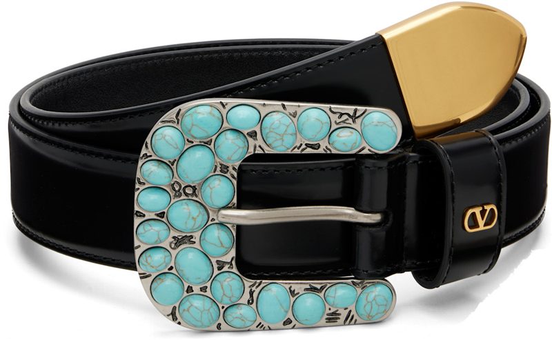Garavani Black VLogo Signature Brushed Calfskin Belt 262807F001003