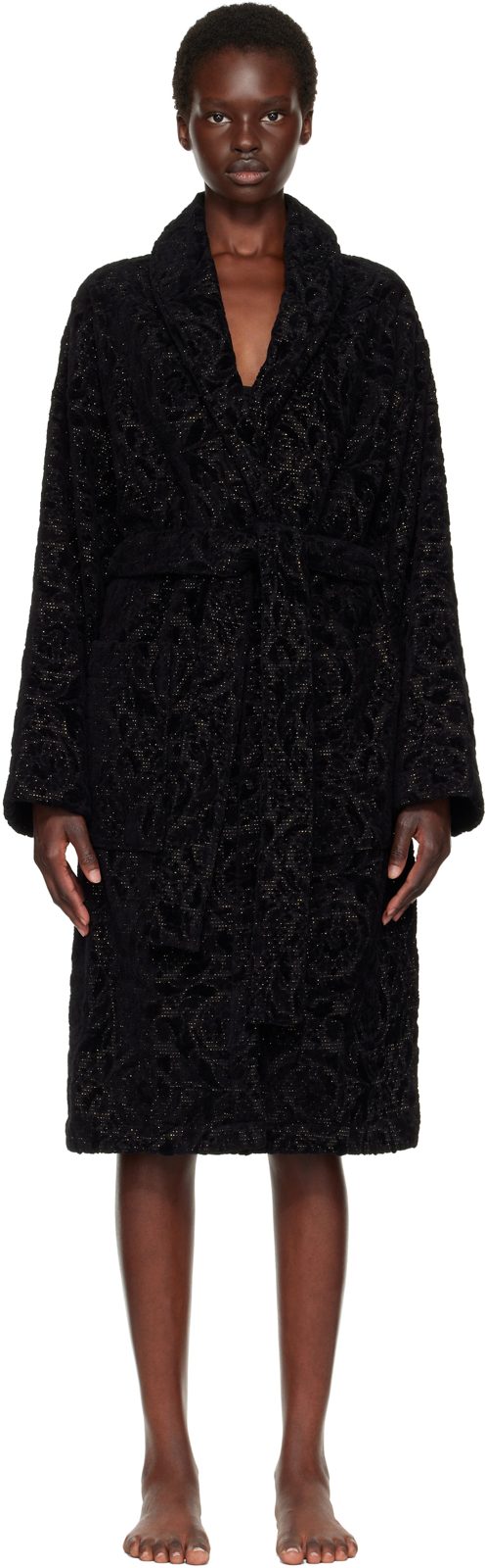 Gray Barocco Bathrobe 261404F077004
