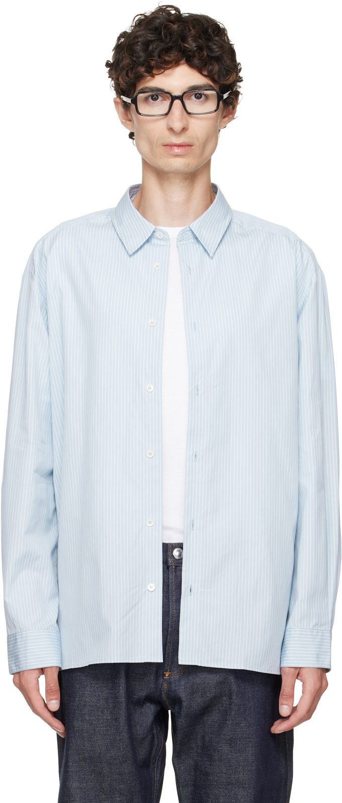 Blue & Gray Malo Shirt 262252M192015