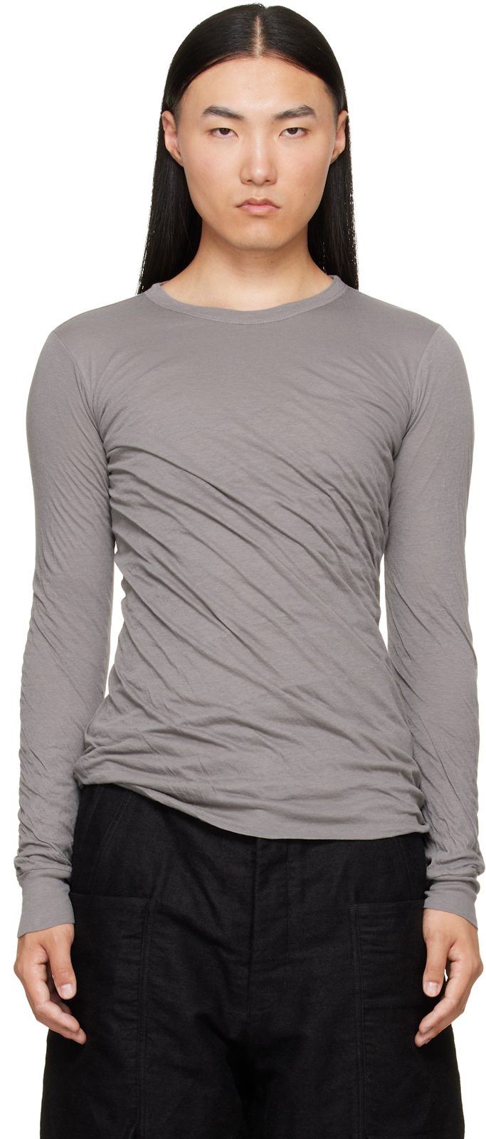 Gray Tower Double LS T-shirt 262232M213013