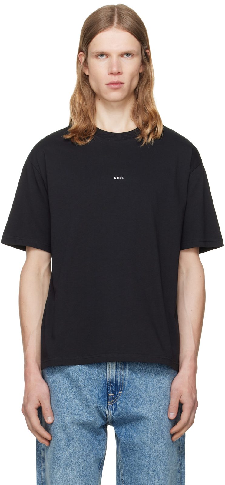 Black Boxy Micro Logo T-shirt 262252M213002