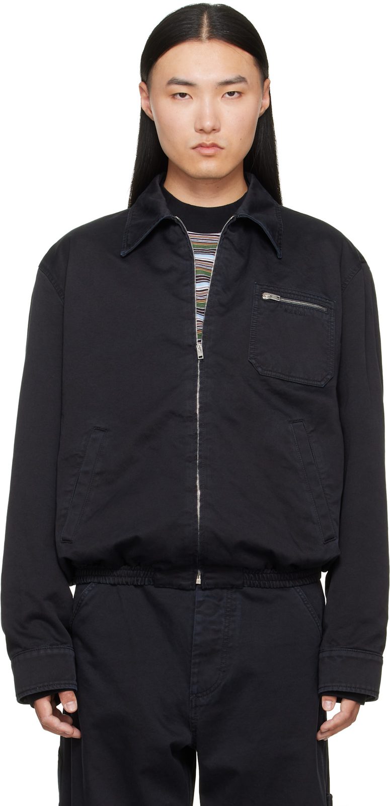 Marni Black Zip Jacket 262379M180009