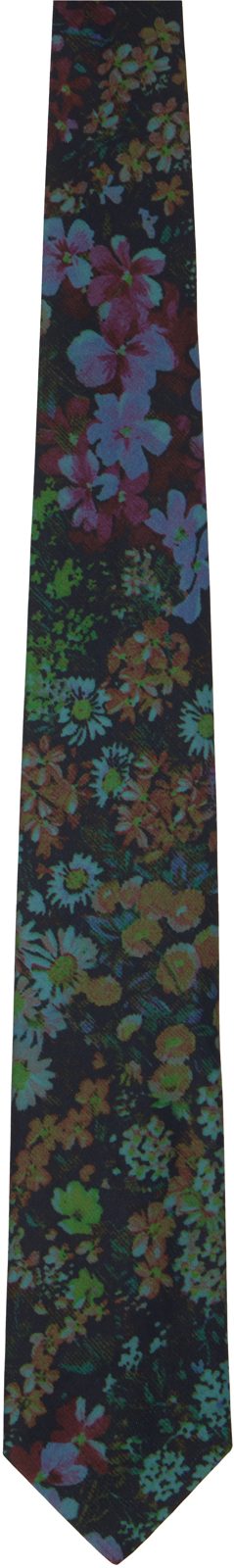 Navy & Green Floral Tie 262358M145009
