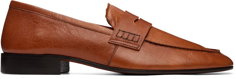 Tan Leather Loafers 262358M231010