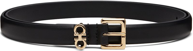 Black Fixed Gancini Belt 262270F001002