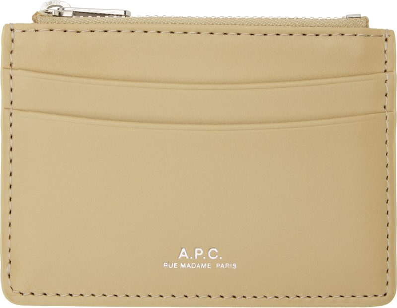 Beige Paris Card Holder 262252M163003