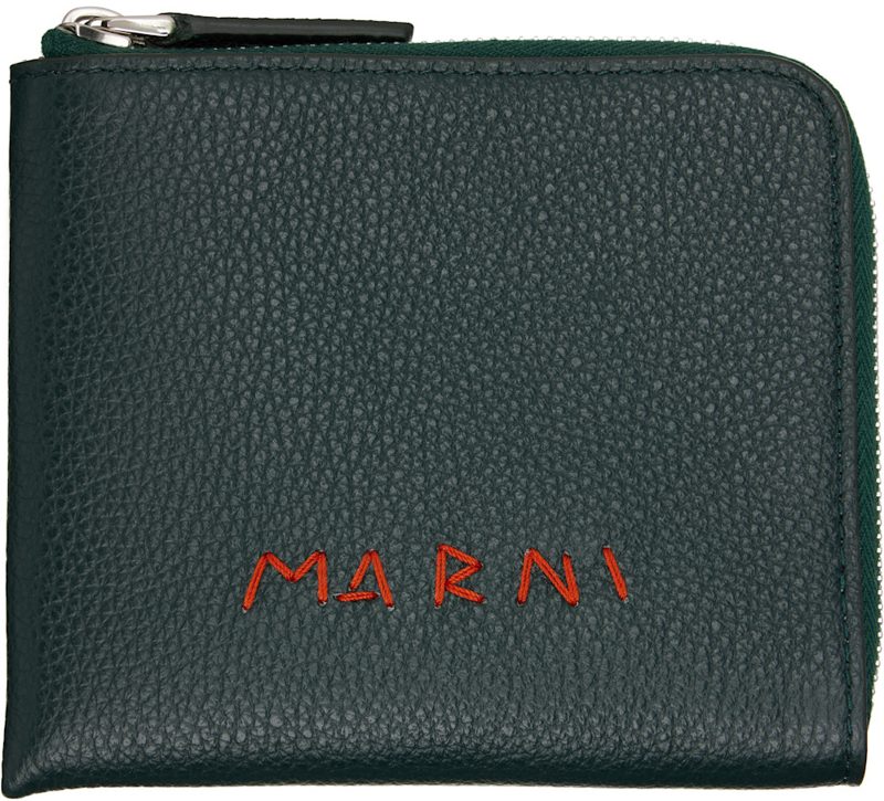 Marni Green Zip Around Wallet 262379M164016