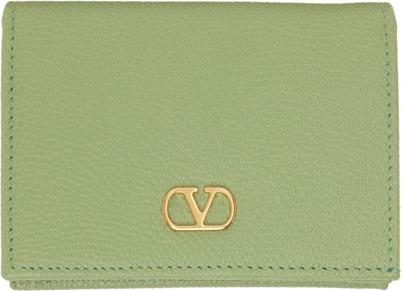 Garavani Green VLogo Signature Grainy Calfskin Wallet 262807F040002