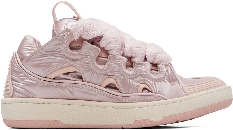 Pink Nylon Curb Sneakers 262254F128006