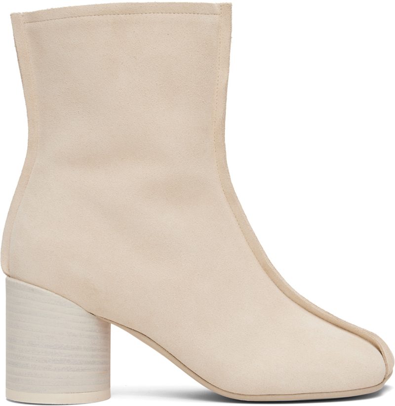 오프화이트 Suede Anatomic Stitch Toe Ankle Boots 262188F113001