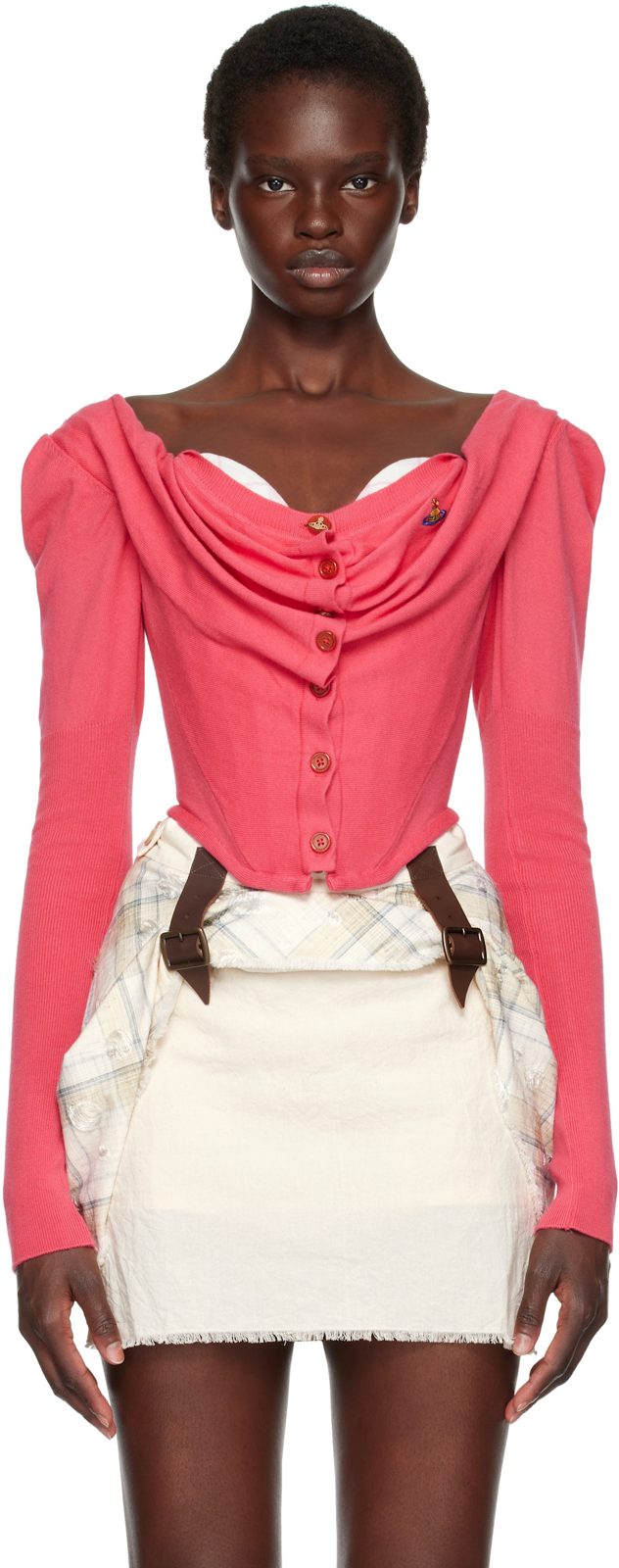 Pink Bea Corset Cardigan 262314F095000