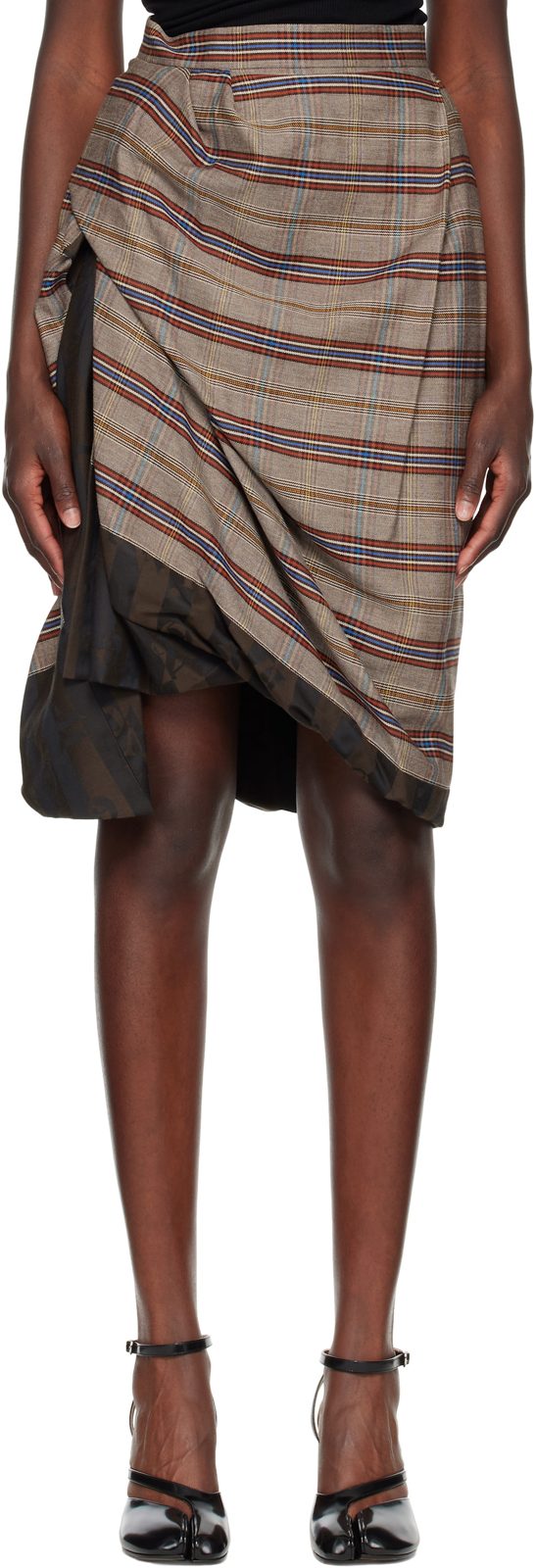 Brown Zoey Midi Skirt 262314F092001