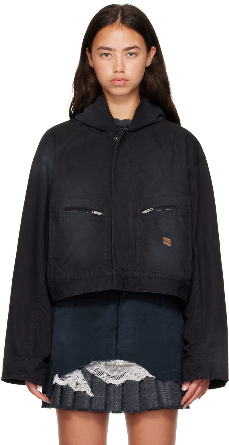 Black Cropped Jacket 262342F063002