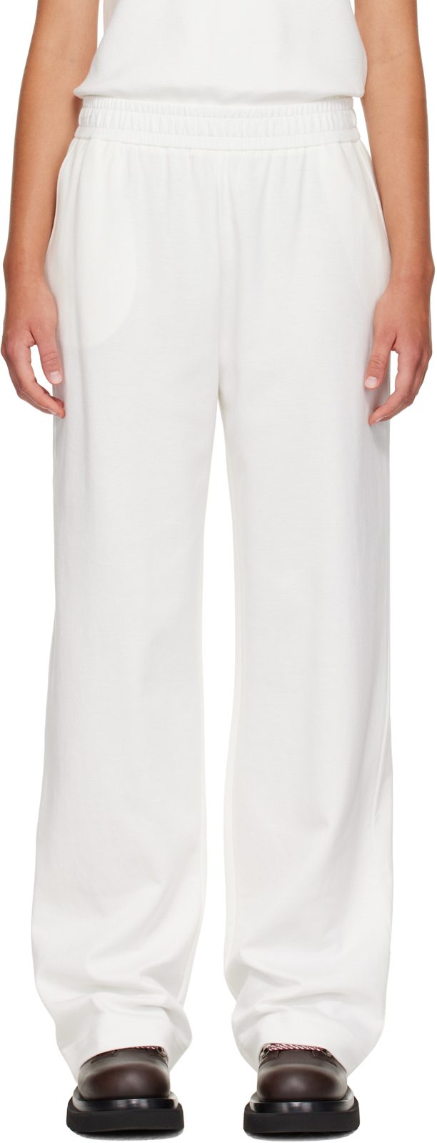 White Logo Cotton Blend Sweatpants 262111F086000