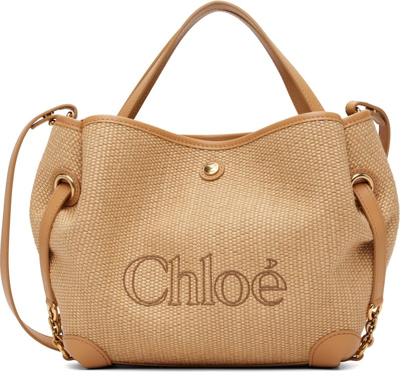 Beige Small Chloe Clover Double Carry Tote 262338F049011