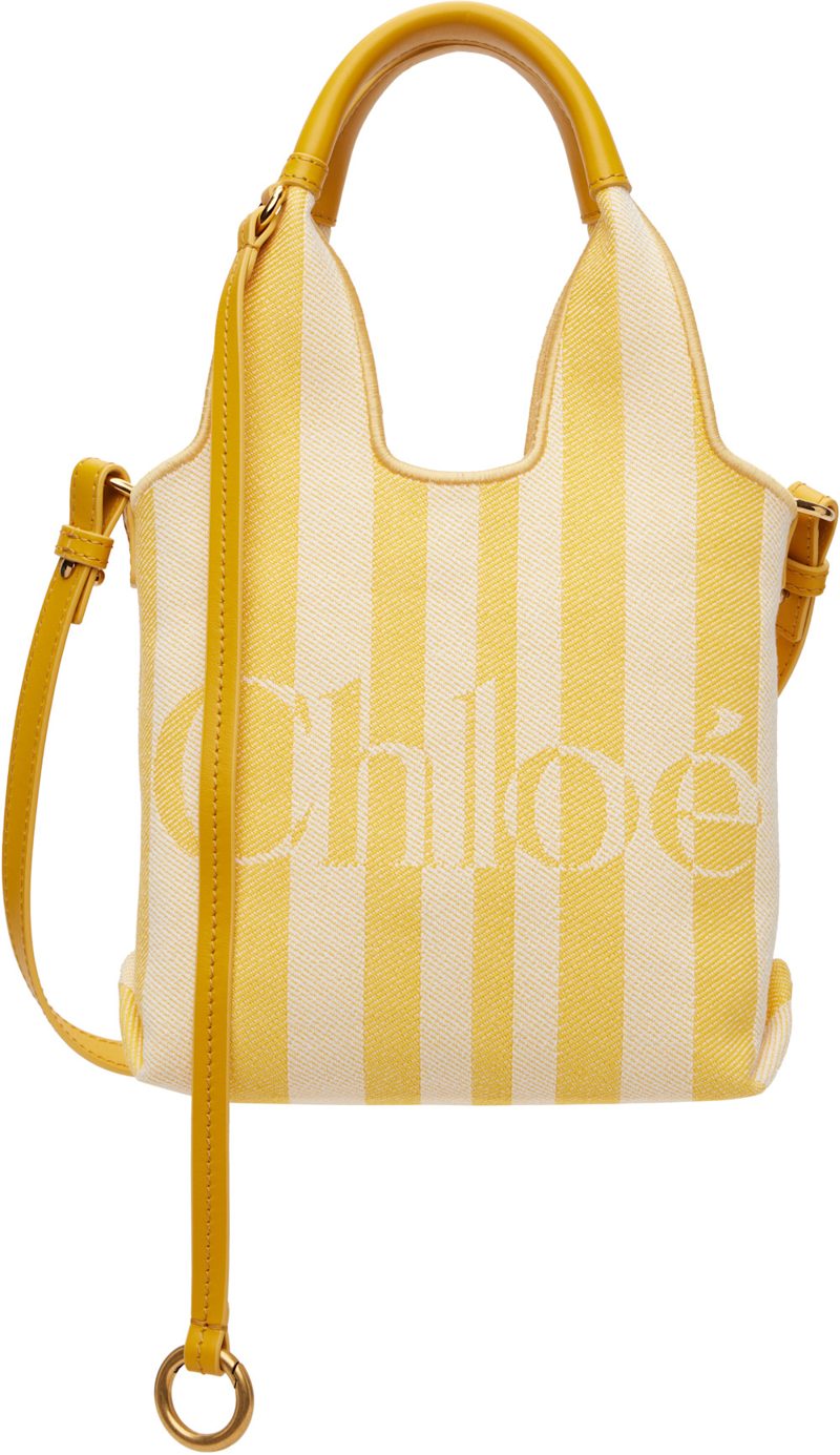 Yellow & [오프화이트] Mini Chloe Stripy Tote 262338F049014