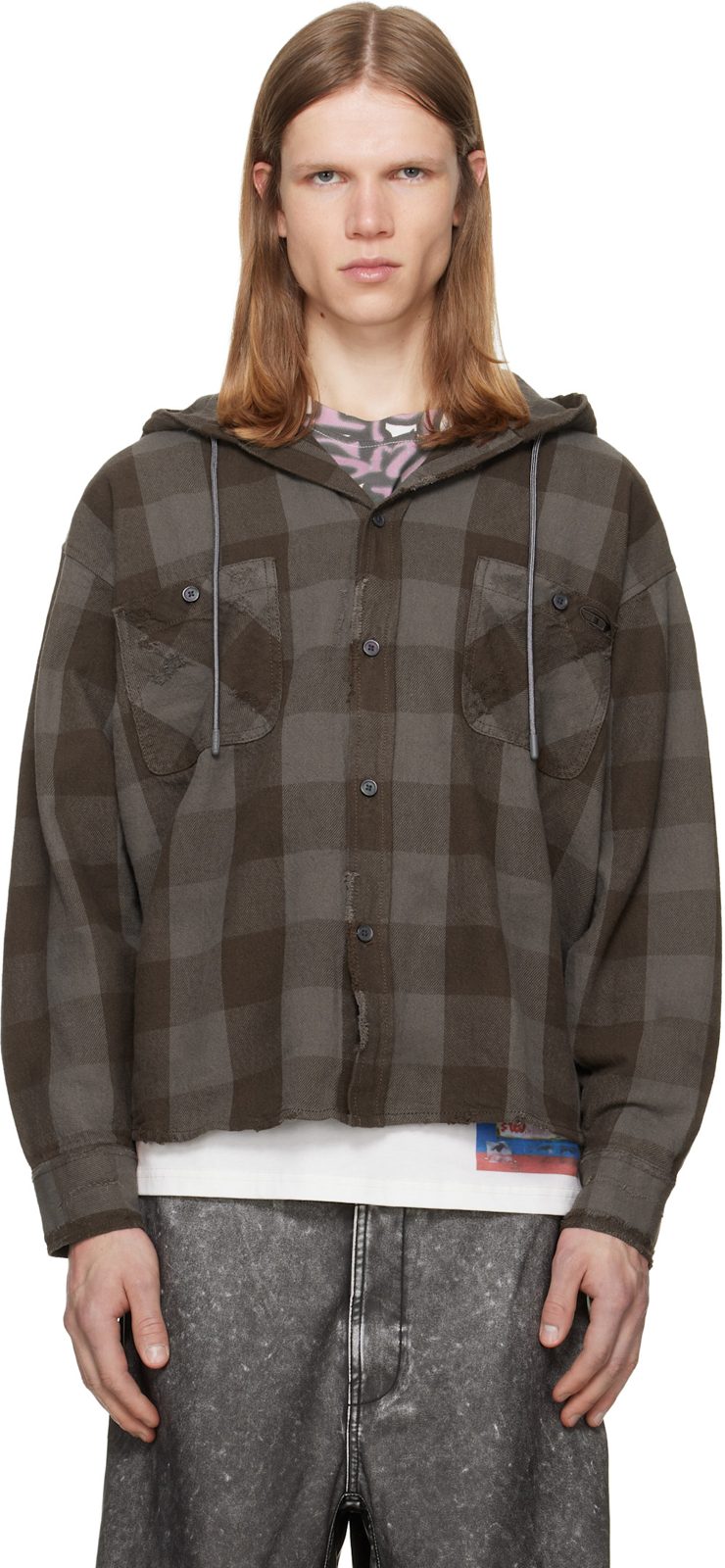 Brown S-Drum-Hoody Shirt 262001M192005