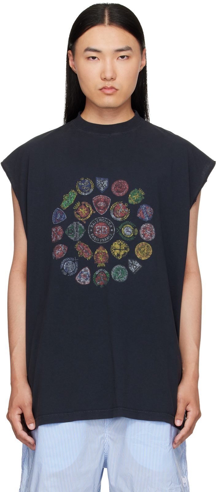 Black Spiral Crest T-Shirt 262342M213017