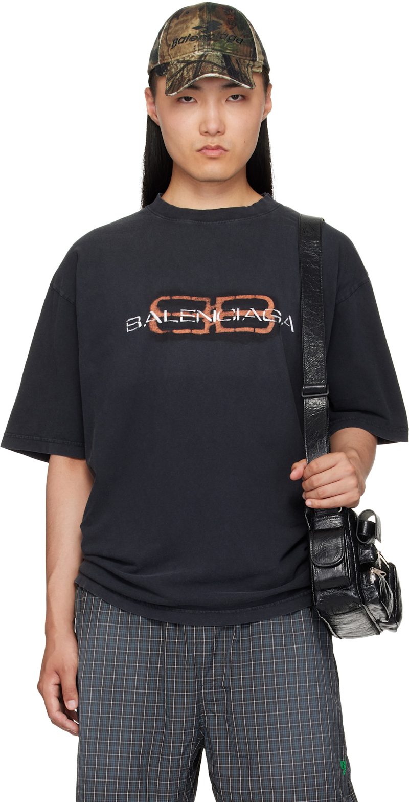 Black BB Stencil T-Shirt 262342M213020