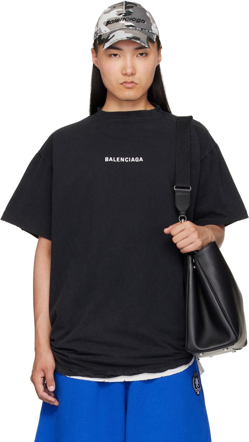Black Double T-Shirt 262342M213004