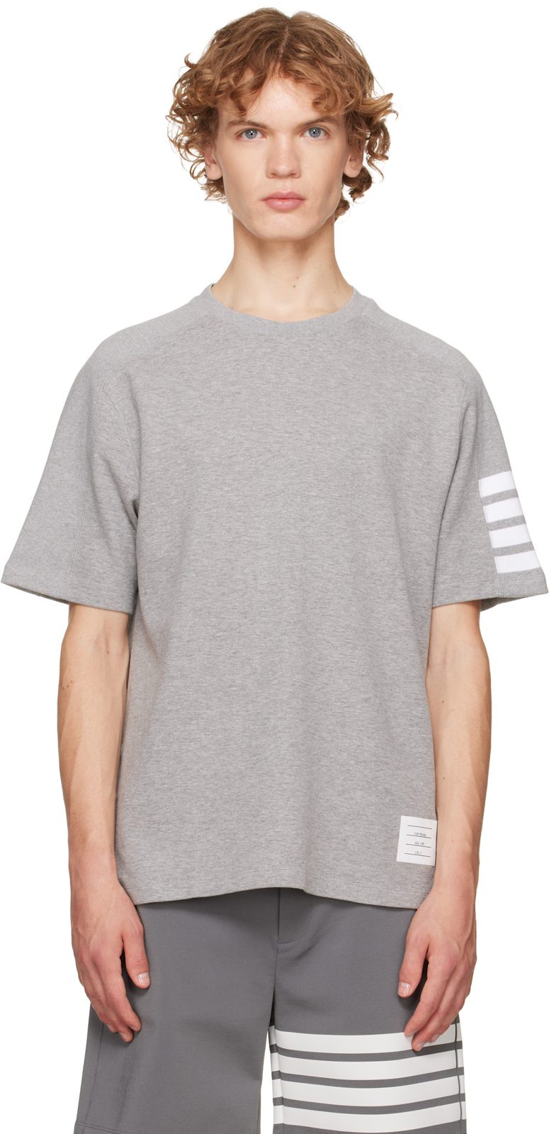 Gray Milano Cotton 4-Bar T-shirt 262381M213010