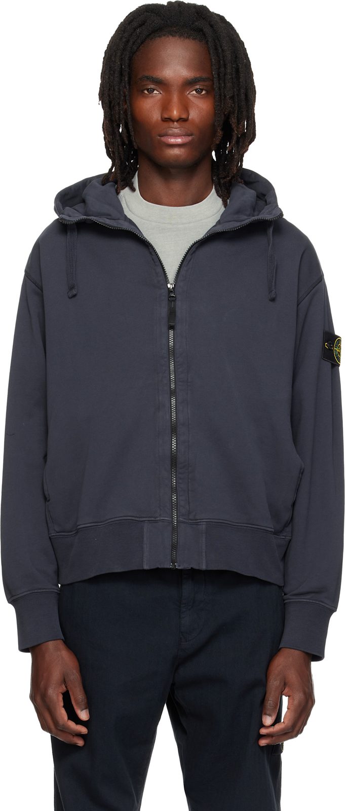 Navy 6100009 Organic Cotton Fleece Hoodie 262828M202014