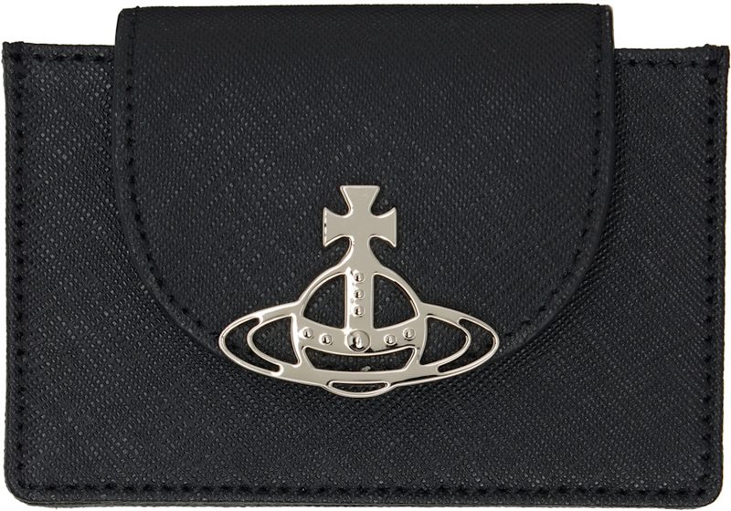 Black Flap Orb Card Holder 262314M163068