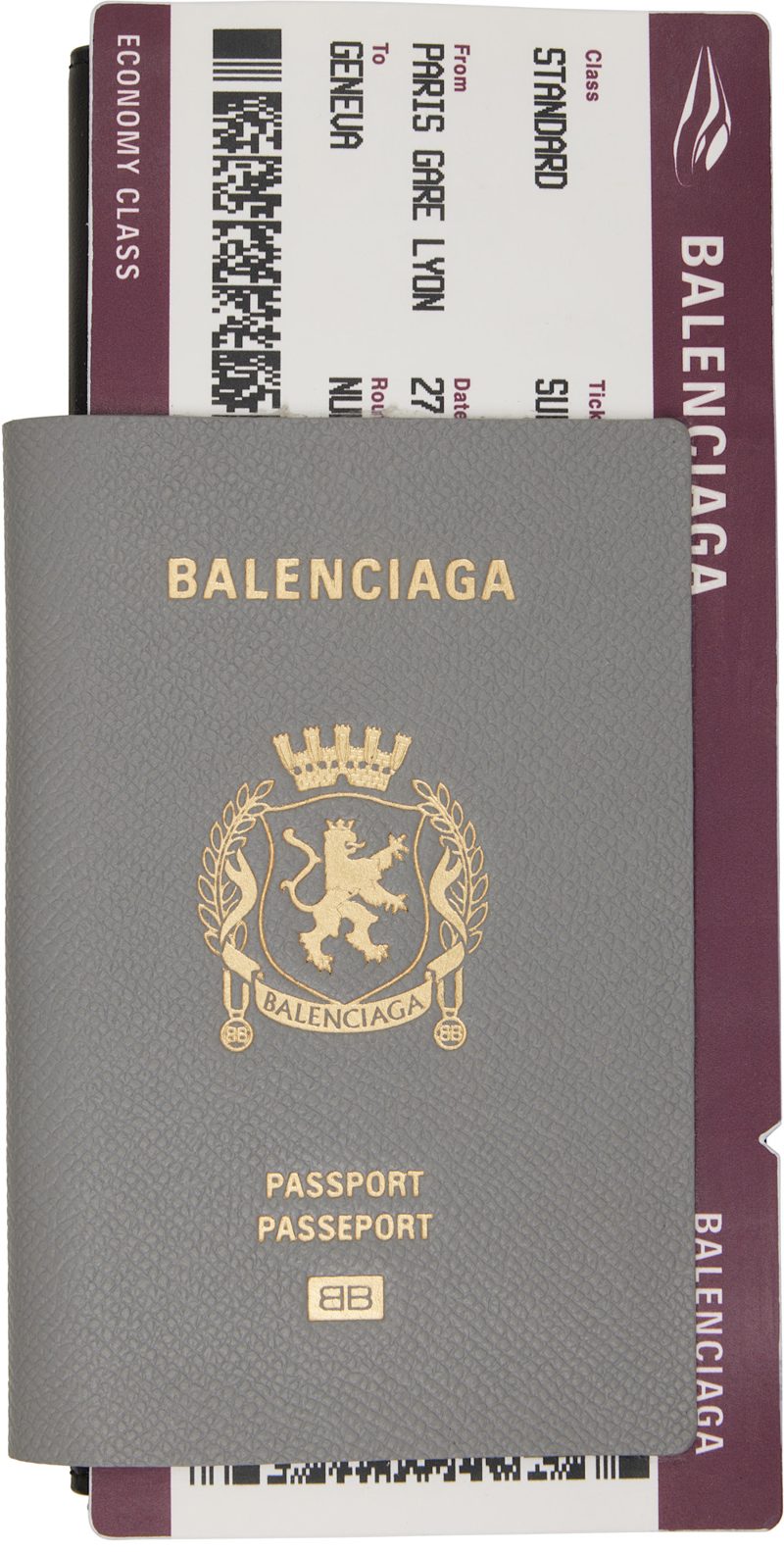 Gray 1 Ticket Passport Long Wallet 262342M164001