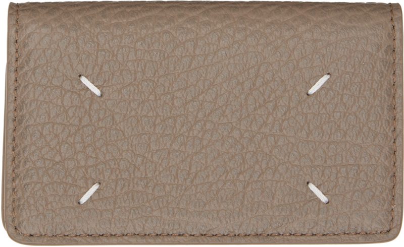 Taupe Calfskin Card Holder 262168M163000
