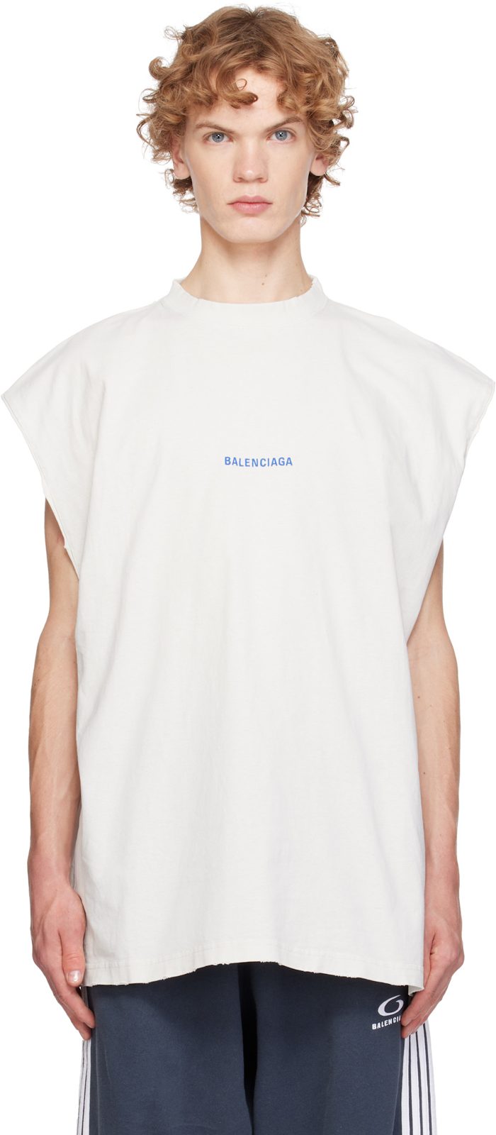 오프화이트 Back Sleeveless T-shirt 262342M213013