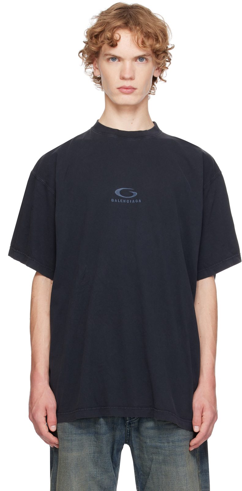 Black Loop Sports Icon Oversized T-shirt 262342M213026